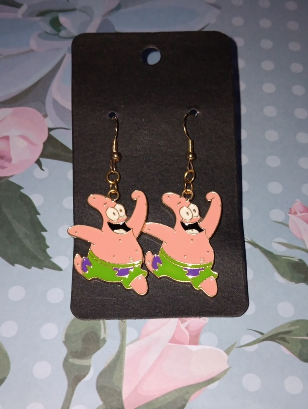 Patrick Star Cartoon Character Spongebob Squarepants Drop Earrings New!